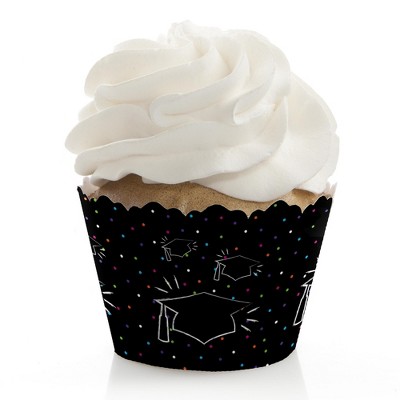 Big Dot of Happiness Hats Off Grad - Graduation Party Decorations - Party Cupcake Wrappers - Set of 12