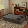 Kumasinova Floor Sofa,Convertible Plush Corduroy Sleeper Sofa Bed with 2 Pillows,14.2" Full Size Folding Mattress for Living Room,Guest Bed - 2 of 4