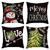 Merry Christmas Let It Snow Love Snowman Black Throw Pillow Covers, 18 x 18 Inch - 3 of 3