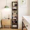 6 Tier Storage Rack Rustic Corner Shelf Metal Frame Small Freestanding Bookshelves Industrial Display Stand for Bedroom, Living Room - 2 of 4