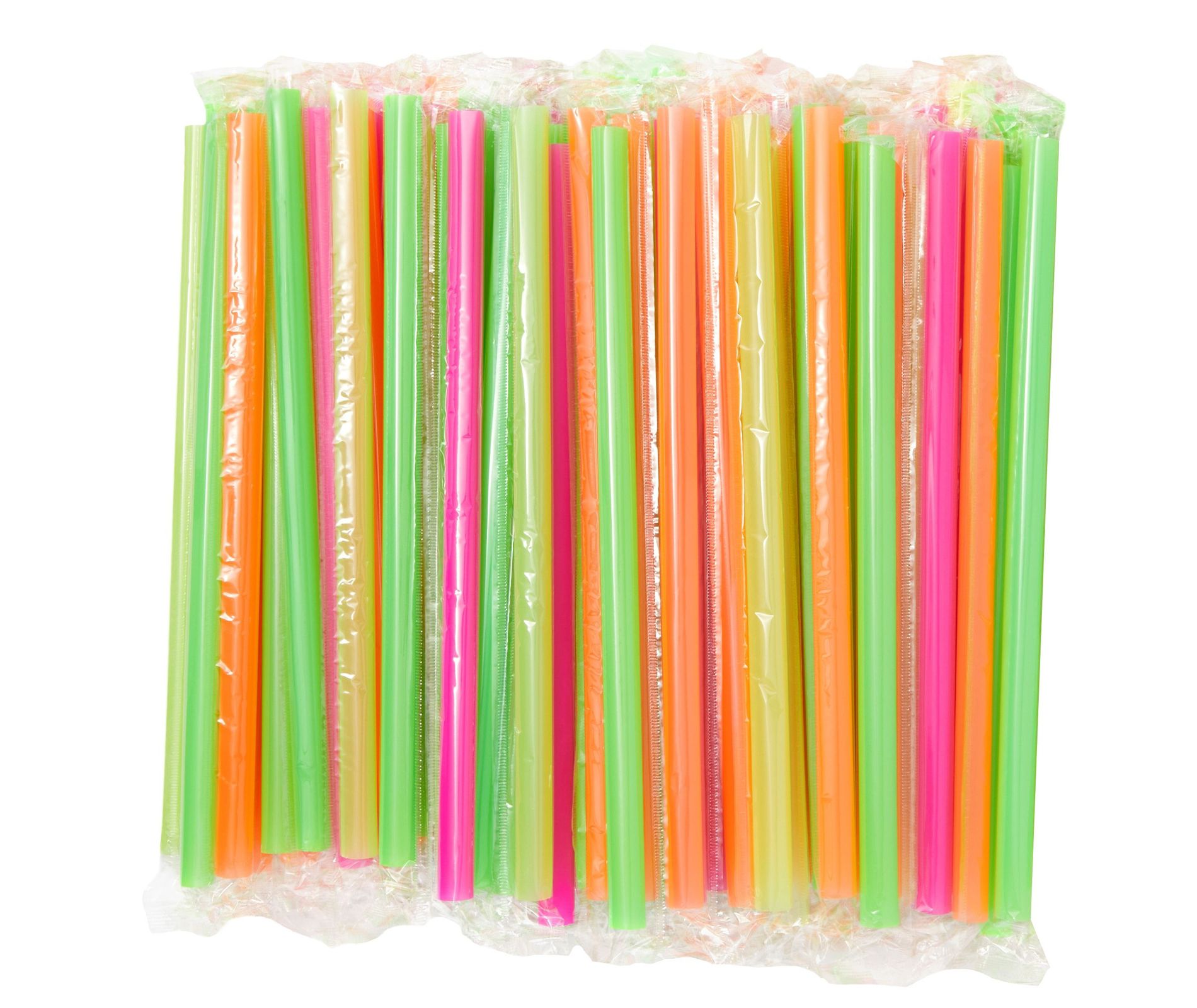 Juvale 100 Pack Jumbo Straws Individually Wrapped for Milkshakes, Smoothies, 4 Colors, 10 x 0.5 in