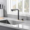 SUMERAIN Kitchen Sink Faucet 2 Hole with Pull Out Sprayer and Side Handle, Black and Gold - 3 of 4