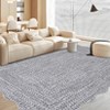 Modern Solid Scalloped Rugs for Living Room, Washable Non Slip Ultra Thin Soft Bedroom Rugs, Indoor Low Pile Large Carpet for Nursery Room - 2 of 4