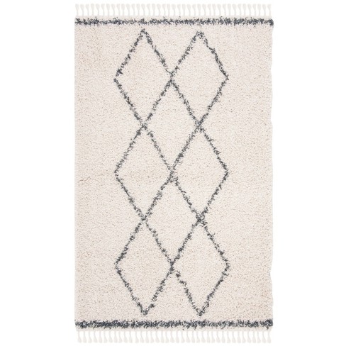 Pro Lux Shag Plx435 Power Loomed Rug - Cream/blue - 4'x6' - Safavieh ...