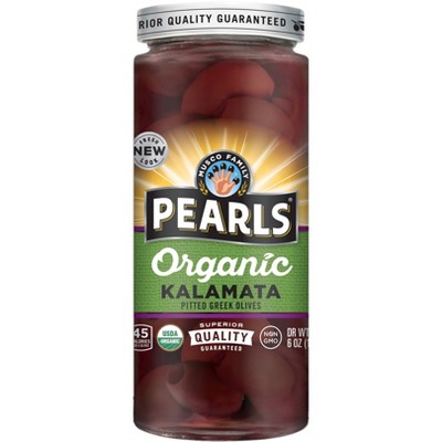 Pearls Organic Kalamata Pitted Greek Olives - 6oz