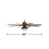 60" Possini Euro Design Industrial Indoor Outdoor Ceiling Fan with Dimmable LED Light Remote Control Oil Rubbed Bronze Cage Koa Damp Rated for Patio - 4 of 4
