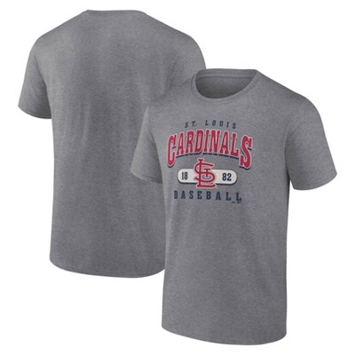 MLB St. Louis Cardinals Men's Gray Bi-Blend Short Sleeve T-Shirt