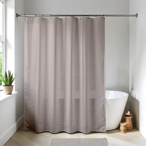 Evideco French Home Goods Extra Long Shower Curtain Liner Plastic 79"L x 71"W - 1 of 4