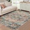 Indoor Vintage Floral Print Living Room Bedroom Area Rugs, Low Pile Non Slip Floor Carpet for Dining Room Office - 4 of 4