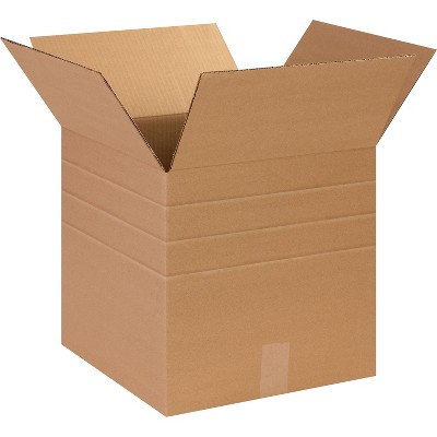 The Packaging Wholesalers SI Products 14" x 14" x 14" Multi-Depth Shipping Boxes 32 ECT Kraft