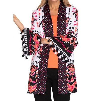 Women's 3/4 Flounce Sleeve Print Jacket - Multiples