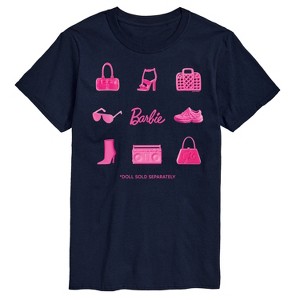 Men's - Barbie - Iconic Purse, Shoes, Sunglasses, & Boombox Short Sleeve Graphic T-Shirt - 1 of 4