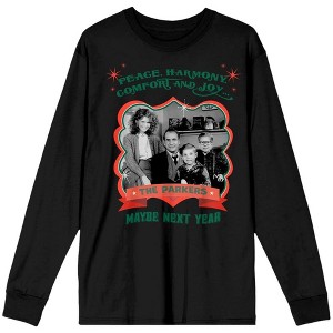 A Christmas Story Family Greeting Christmas Card Women's Black Long Sleeve Tee - 1 of 3
