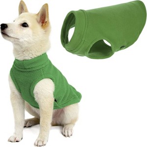Gooby Stretch Fleece Vest Dog Sweater Grass Green, Small - 1 of 2