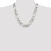 Black Bow Jewelry Men's 15mm, Sterling Silver, Solid Figaro Chain Necklace - 2 of 4