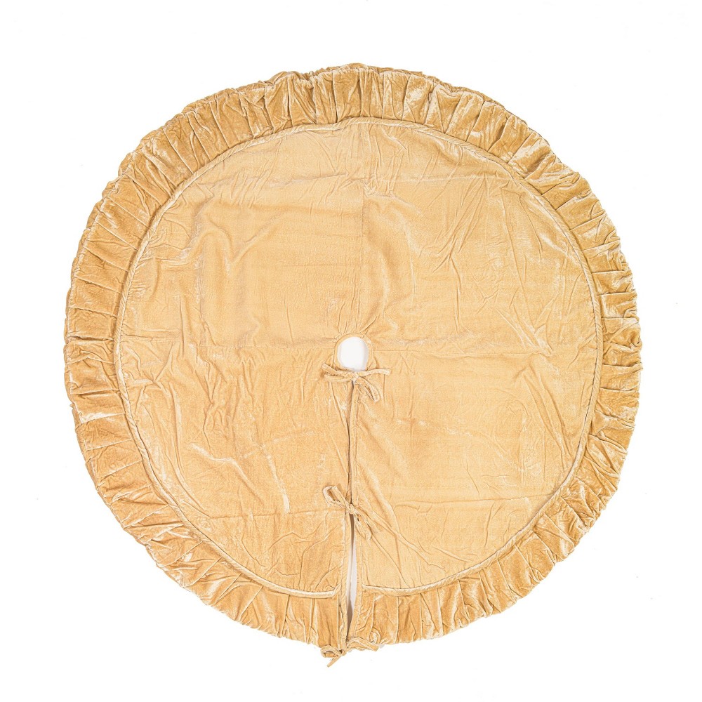 Vickerman 72" Plush Champagne Velvet Christmas Tree Skirt