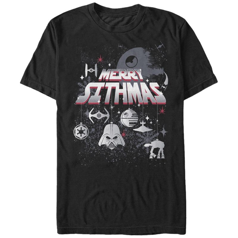 Men's Star Wars Christmas Sithmas Ornaments T-Shirt, 1 of 5