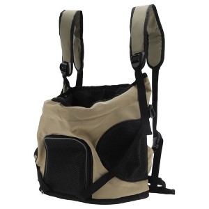 Unique Bargains Pet Carrier Portable Backpack for Cats and Small Dogs 14.96"x8.66"x15.75" Khaki - 1 of 4