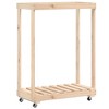 vidaXL Log Holder with Wheels 30.1 in.x15.7 in.x42.5 in. Solid Wood Pine - 2 of 4