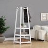 AZL1 Life Concept Garment Racks, 3-Tier Storage Coat Rack with Shelves and Hooks for Entryway Organization, White, 17"*17"*72" - 3 of 4