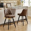 Counter Height Bar Stools Set of 2, Modern Swivel Bar Stools with Back, Wood Legs, 26"H Seat Upholstered Barstools Chair for Kitchen Island Home Bar - 4 of 4