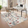 Modern 6x9 Beige Washable Rug, Floral Farmhouse Area Carpet, Soft Non-Slip Low Pile Stain-Resistant Floor Cover for Living Room, Bedroom, Dining - 3 of 4
