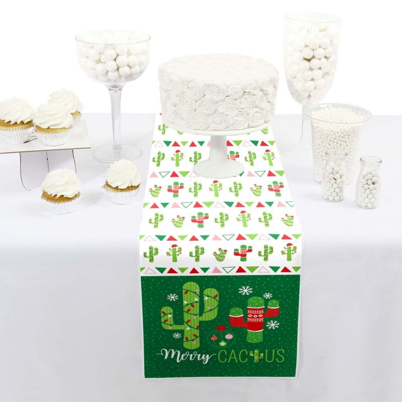 Big Dot of Happiness Merry Cactus - Petite Christmas Cactus Party Paper Table Runner - 12 x 60 inches, 2 of 4
