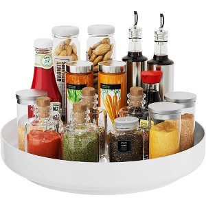 LunaLulinlk Metal Lazy Susan Turntable Organizer for Cabinet Storage Kitchen Countertop Refridgerator Table Storage,13 Inch White - 1 of 4