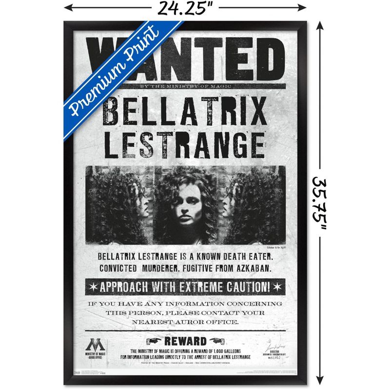 Trends International The Wizarding World: Harry Potter - Bellatrix Wanted Poster Framed Wall Poster Prints, 3 of 7