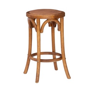 Rae Ratten Seat Backless Counter Height Barstool - Linon - 1 of 4