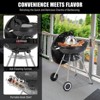 KTMBDW 28 Inch Charcoal Grill for Outdoor Cooking Barbecue Camping BBQ Coal Kettle Grill,Portable Round with Thickened Grilling Bowl with Wheels,Black - 3 of 4