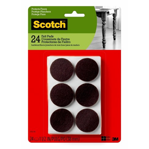 Scotch 16-Pack 1-in Brown Square Felt Furniture Pads in the Felt