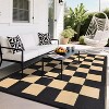 Outdoor Rug Modern Checkered Plaid Rug Waterproof Reversible Plastic Straw Rug for Patio Camping RV Balcony Backyard - 2 of 4