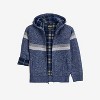 X RAY Boy's Hooded Flannel Lined Full Zip Sweater With Stripes - 3 of 3