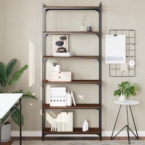 vidaXL Bookcase 6-Tier Brown Oak 31.5 in.x11.8 in.x74 in. Engineered Wood - 1 of 4