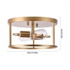 YIYIBYUS 2-Light Gold Farmhouse Round Cage Flush Mount Ceiling Light, No Bulbs Include - 4 of 4
