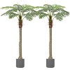 8FT Artificial Palm Trees – Realistic Fake Tropical Plants for Indoor & Outdoor Decor – UV Resistant, Easy Assembly with Weighted Base - 3 of 4