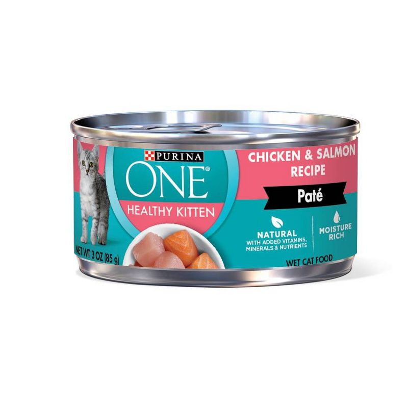 Purina ONE Healthy Kitten Chicken and Salmon Wet Cat Food - 3oz, 1 of 6
