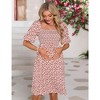 Women's Maternity Dress Floral Square Neck A Line Fashion Dress Short Sleeves Maternity Dress for Photography - 4 of 4