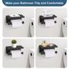 Itopfox 5 Piece Matte Black Bathroom Hardware Set with 23.6 Inch Towel Bar Towel Rack Toilet Paper Holder with Shelf Wall Mount - 3 of 4