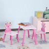 INFURNIC Kids Table Sets 3 Piece Wooden Table and Chair Set with Crown Design for Arts and Writing, Pink, 21.8"*13.5"*16.5" - 4 of 4