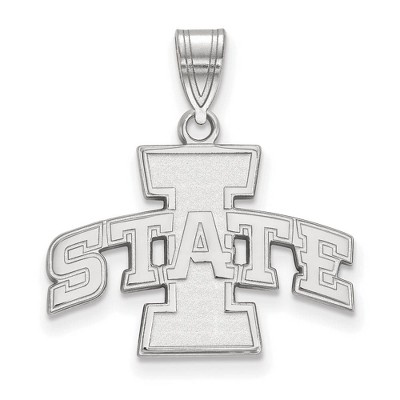 Black Bow Jewelry 14k White Gold Iowa State Cyclones NCAA Medium Pendant
