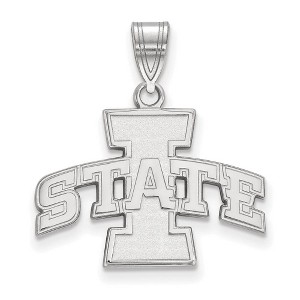 Black Bow Jewelry 14k White Gold Iowa State Cyclones NCAA Medium Pendant - 1 of 3