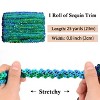 Alilang Elastic Sequin Trim, 0.8 Inch 2 Row Flat Glitter Paillette Sequin Ribbon, Metallic Sequin Strip DIY Decorations, 25 Yards - 2 of 4