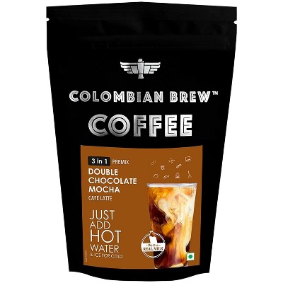 Colombian Brew Double Chocolate Mocha Caf Latte, Instant Coffee Powder Pre-mix (3 in 1) 250gm
