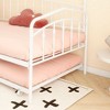 NicBex Twin Size Daybed, Metal Day Bed Frame with Twin Size Trundle, No Box Spring Needed, White - 4 of 4