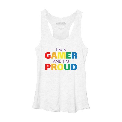Adult Design By Humans I'm a Gamer and I'm Proud Pride By Racerback Tank Top