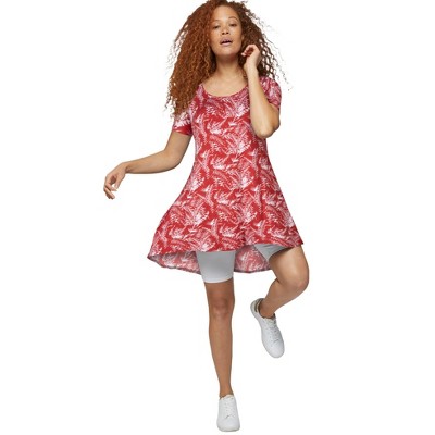 ellos Women's Plus Size Short Sleeve A-Line Knit Dress