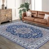 Area Rugs for Living Room, Machine Washable Low-Pile Carpet Rug for Bedroom, Vintage Floral Print Indoor Floor Rug Office Bedside Decor - 2 of 4
