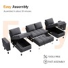Dyonery Modular Sectional Sleeper Sofa with Pull Out Bed, U Shaped Sectional Sofa with USB Ports/Adjustable Backrest/2 Storage Seats - 4 of 4